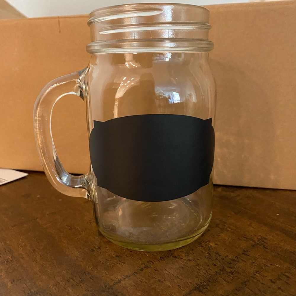 Glass Pint Mason Mug With Handle & No Lid